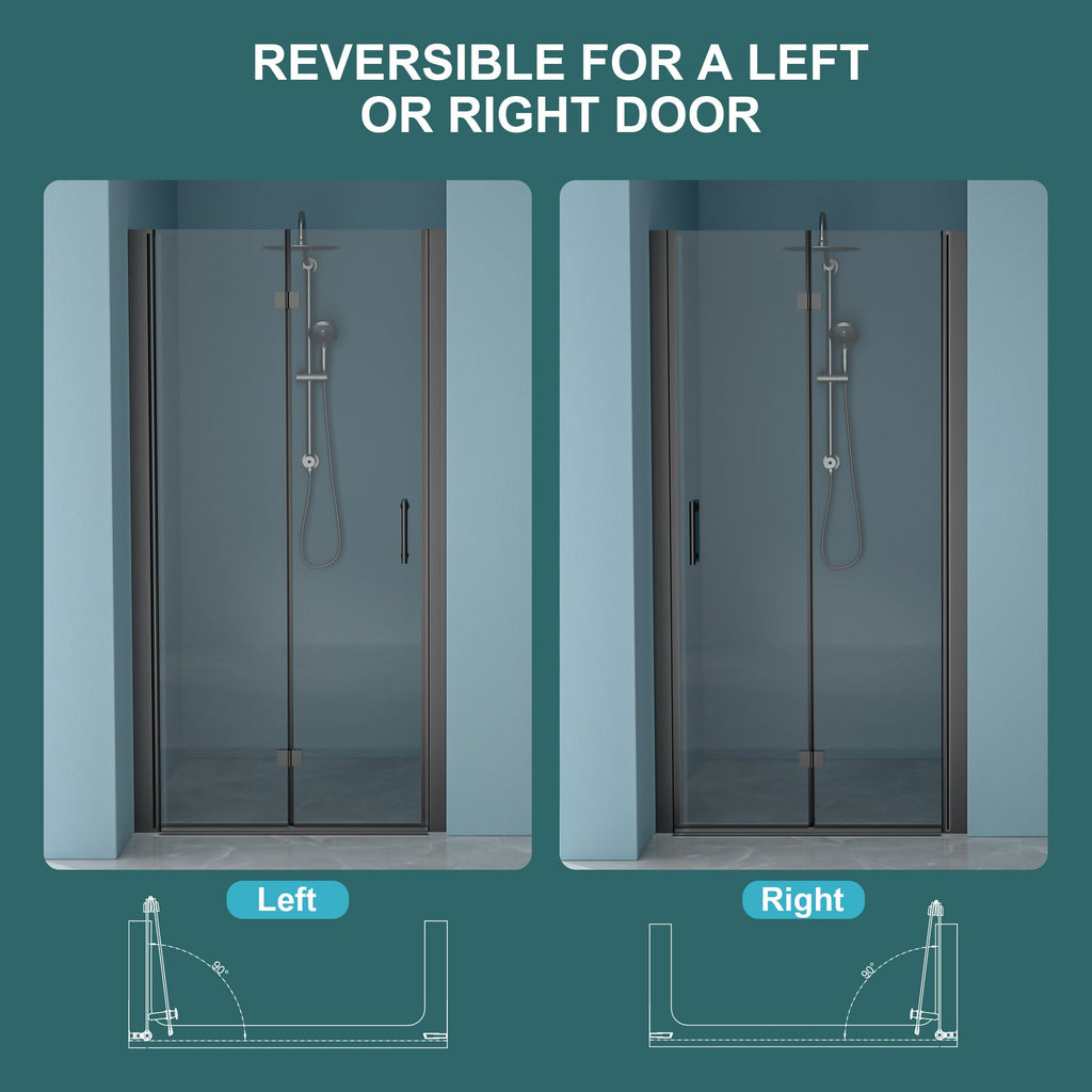 36"W x 72"H Fold Frameless Shower Door