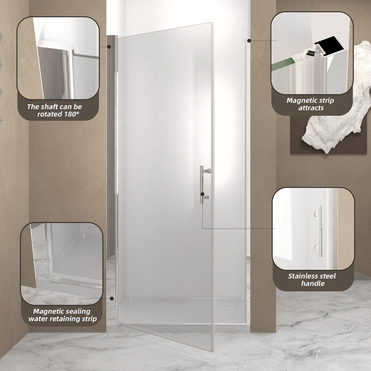 25-24"x 72" Pivot Shower Door