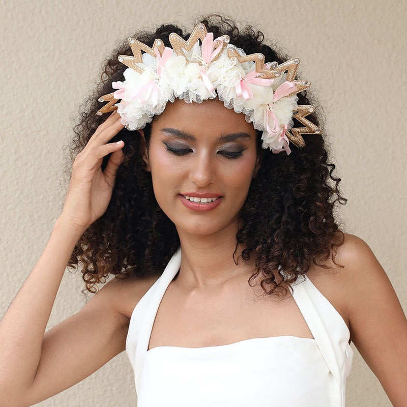 Fashion Fabric Crown Hair Hoops for Women