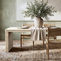 Veda 94" Reclaimed Wood Stacked Geometric Waterfall Dining Table