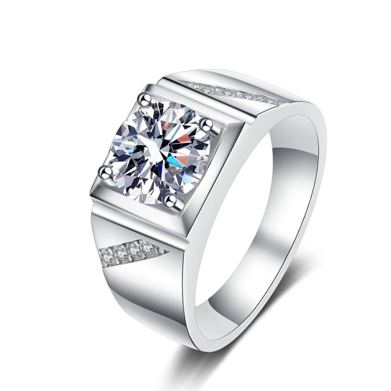 S925 Sterling Silver Men's Ring Simple