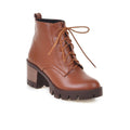 Boots with round head and thick heel
