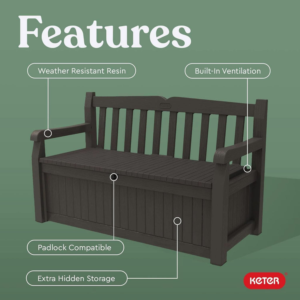 70 Gallon Outdoor Storage Bench Box for Garden Tools