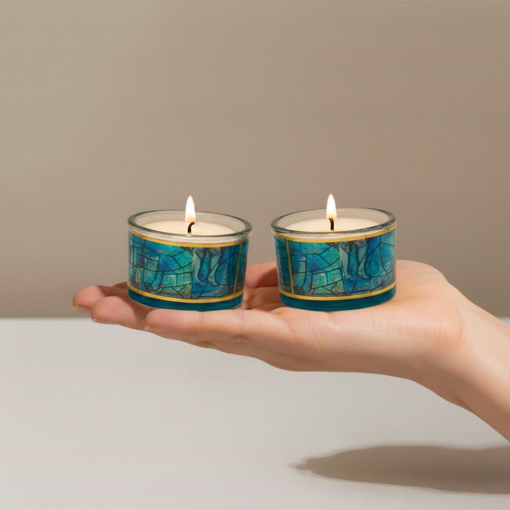Stylish Judaica Candle Holders – Chagall Glass