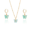 Creative Fashion Color Acrylic Butterfly Suit Jewelry Set