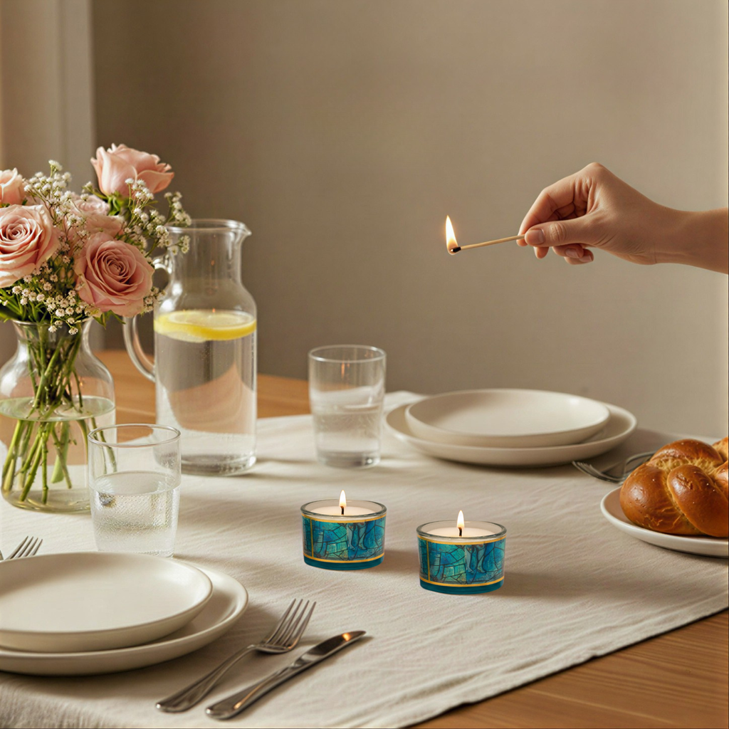 Stylish Judaica Candle Holders – Chagall Glass