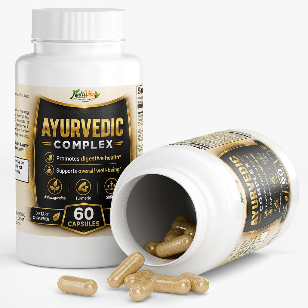 Ayurvedic Complex™ – Ashwagandha, Turmeric & Shilajit | Digestive Health & Overall Well-Being Support | 60 Caps