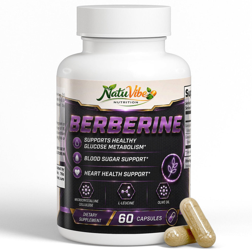 Berberine 97% Granular Berberine HCl Capsules – Blood Sugar & Metabolism Support, 60 Count