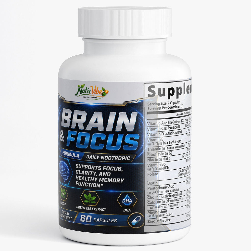 Brain & Focus Formula 60 Caps – Nootropic Brain Support for Memory & Energy