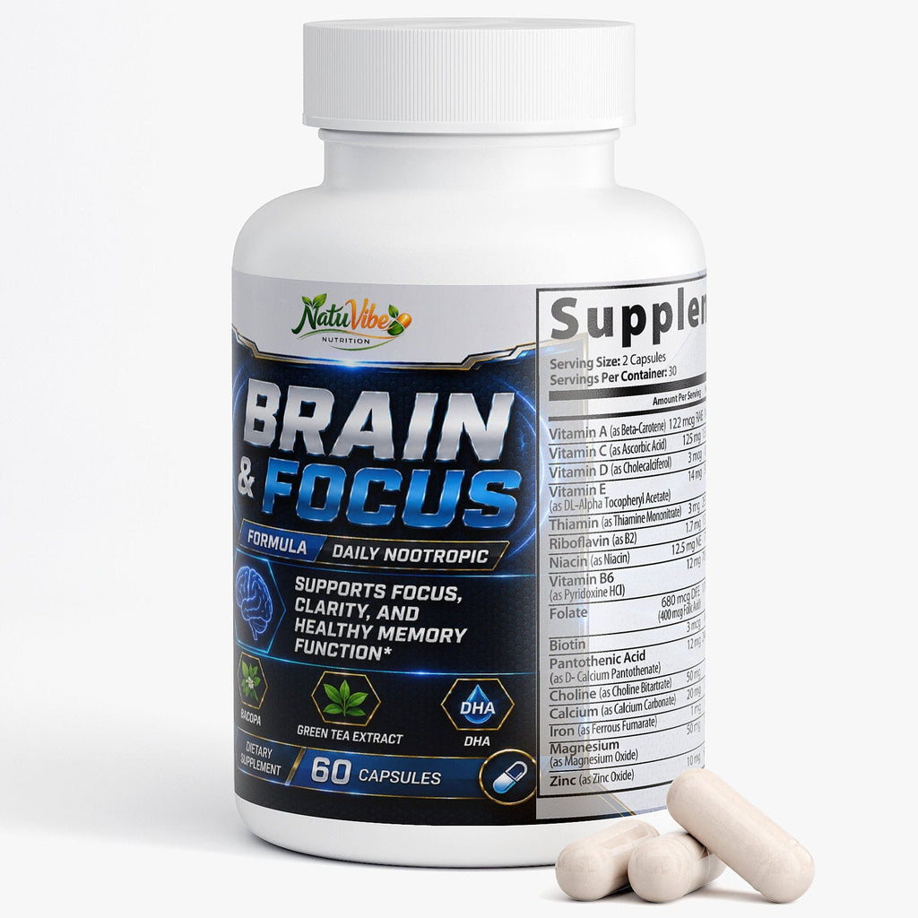 Brain & Focus Formula 60 Caps – Nootropic Brain Support for Memory & Energy