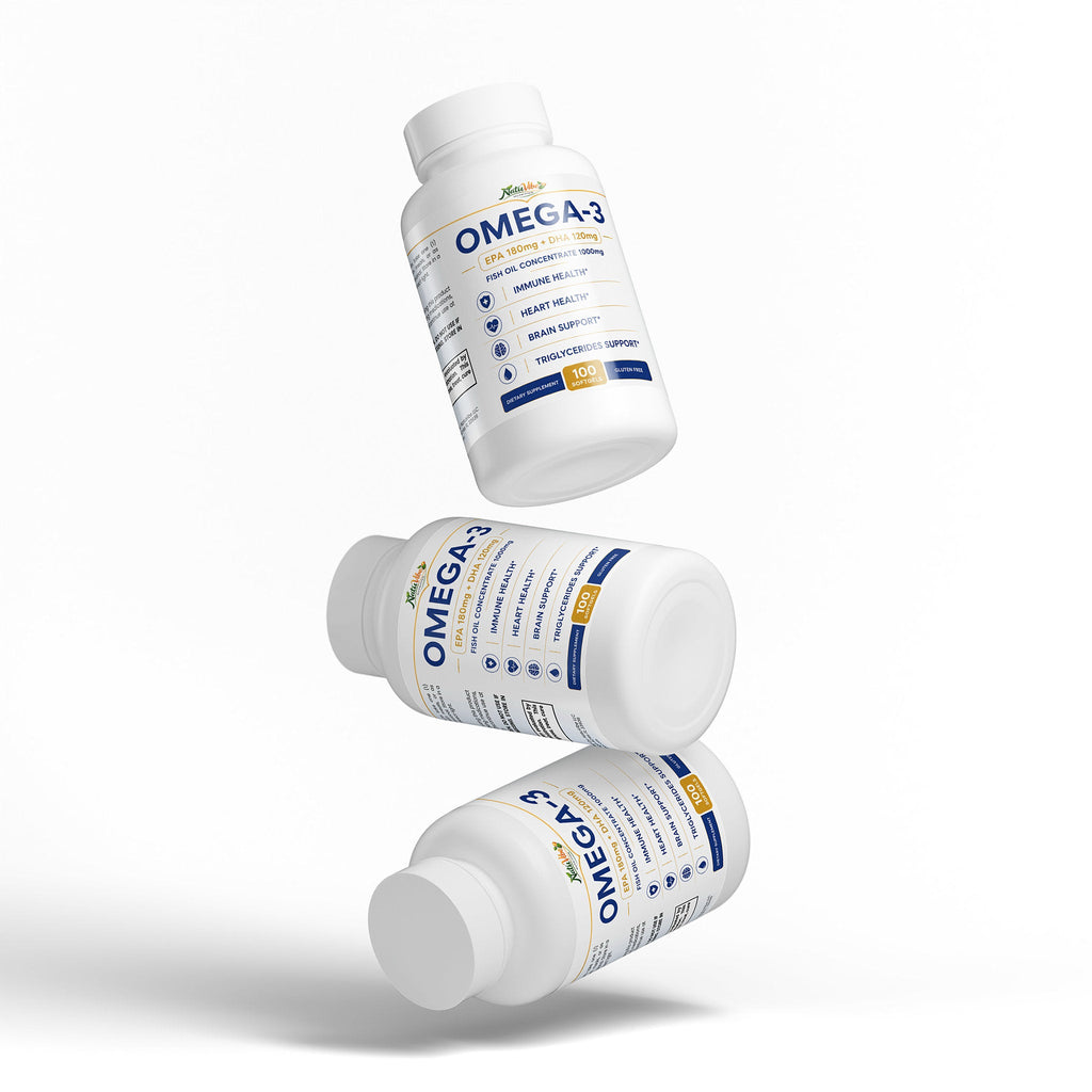 Omega-3 Fish Oil 1000mg – EPA 180mg + DHA 120mg | Immune, Heart & Brain Support | Gluten Free | 100 Softgels
