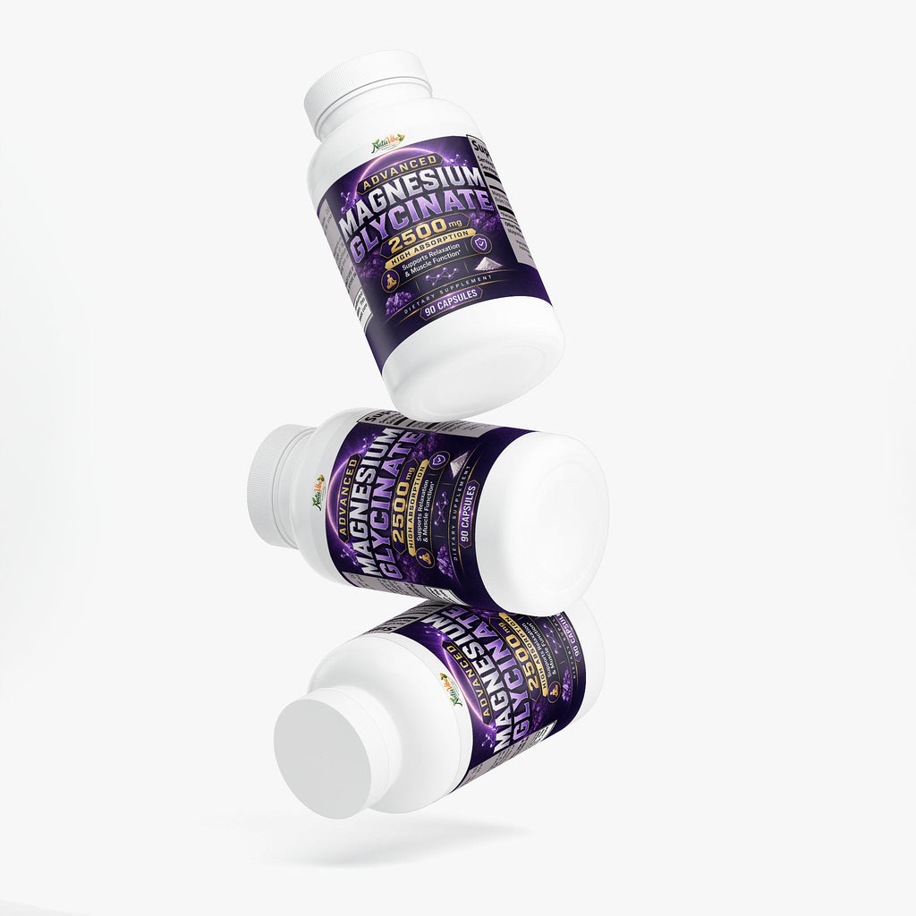 Advanced Magnesium Glycinate 2500mg – High Absorption | Supports Relaxation, Sleep & Muscle Function | 90 Caps