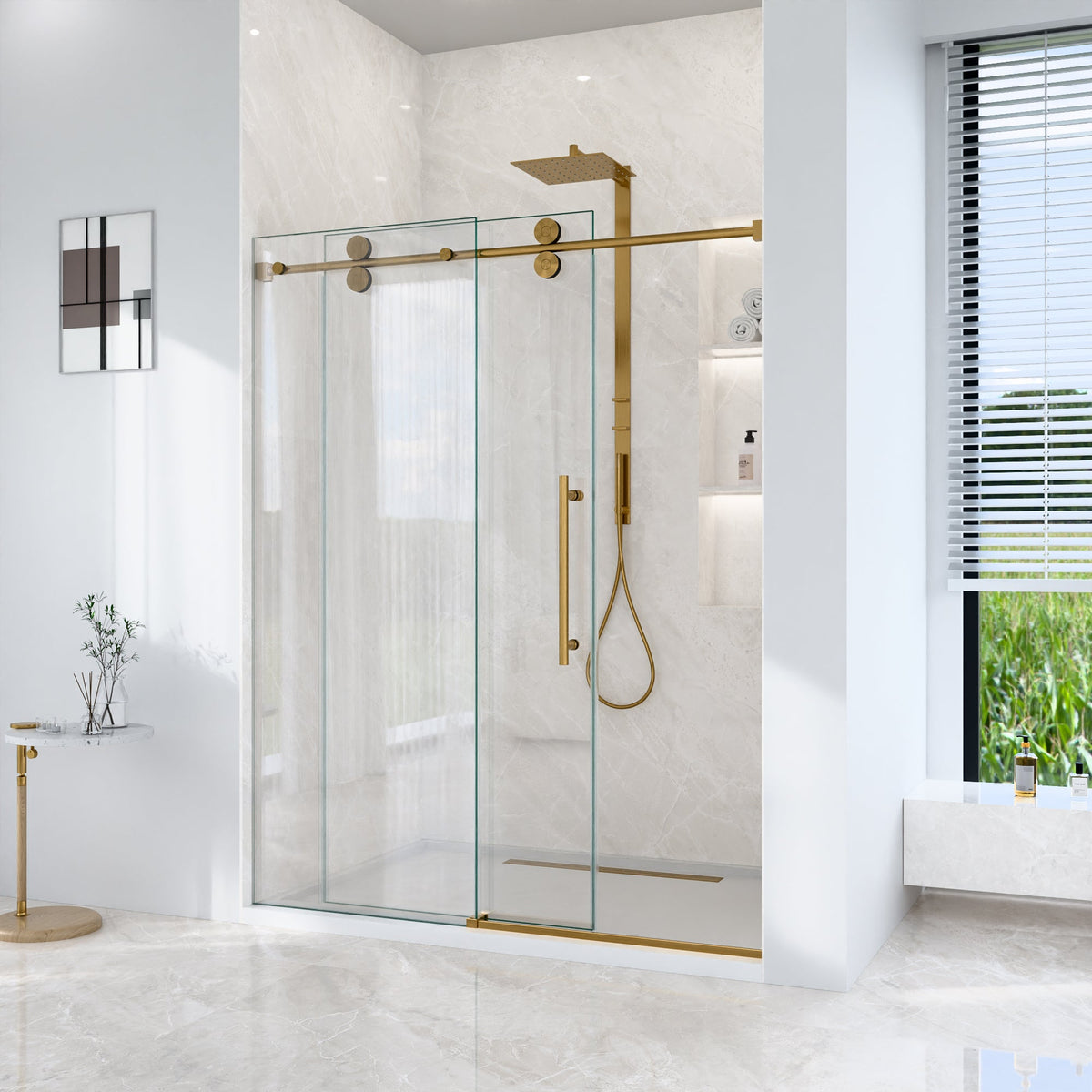 Frameless Single Sliding Shower Door