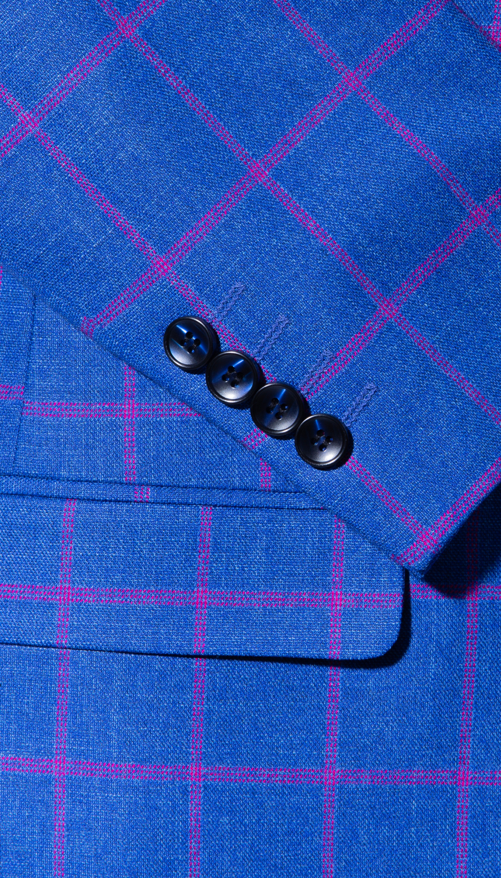The Kingston Men's Blue Checker Slim Fit 3-Piece Suit — Sharp, Modern, Wedding-Ready