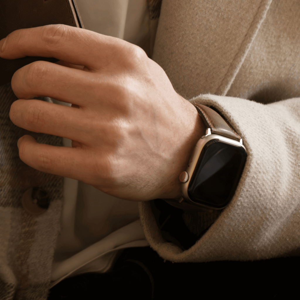 Luxury Double Wrap Cream Leather Apple Watch Band - San Diego