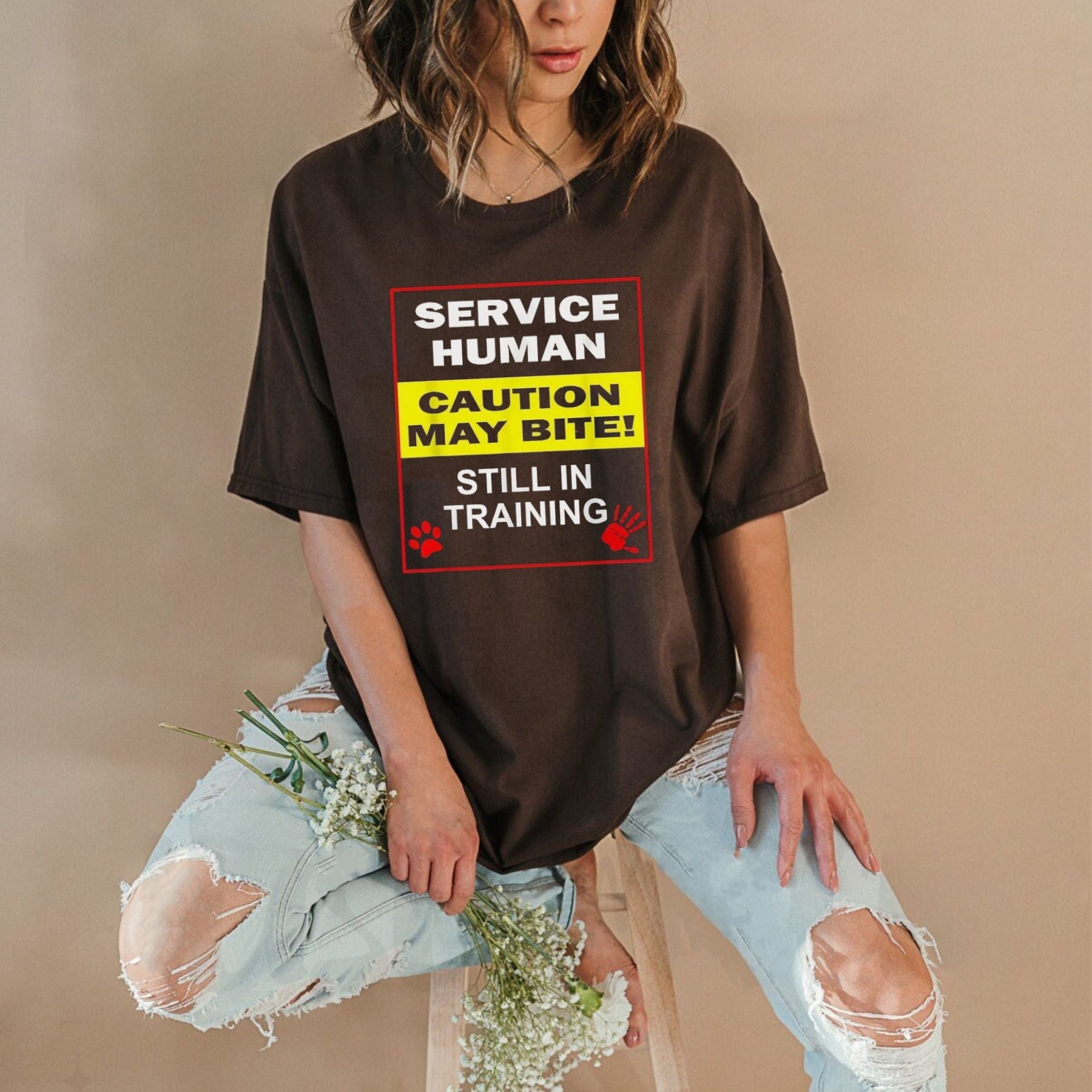 "Emotional Support Human Do Not Pet" T-Shirt - Funny Service Dog Love Tee, Summer Gift for Dog Owners