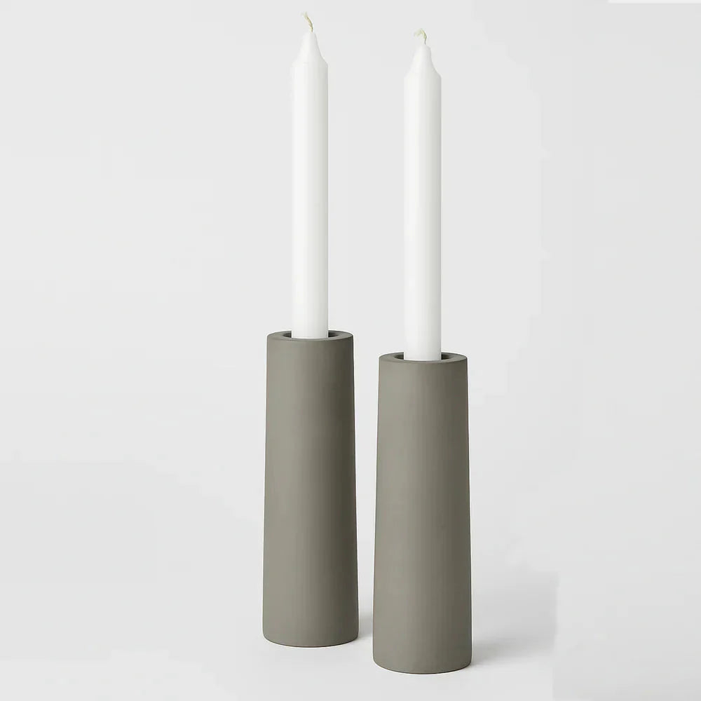 Modern Concrete Shabbat Candlesticks – Bliss Series