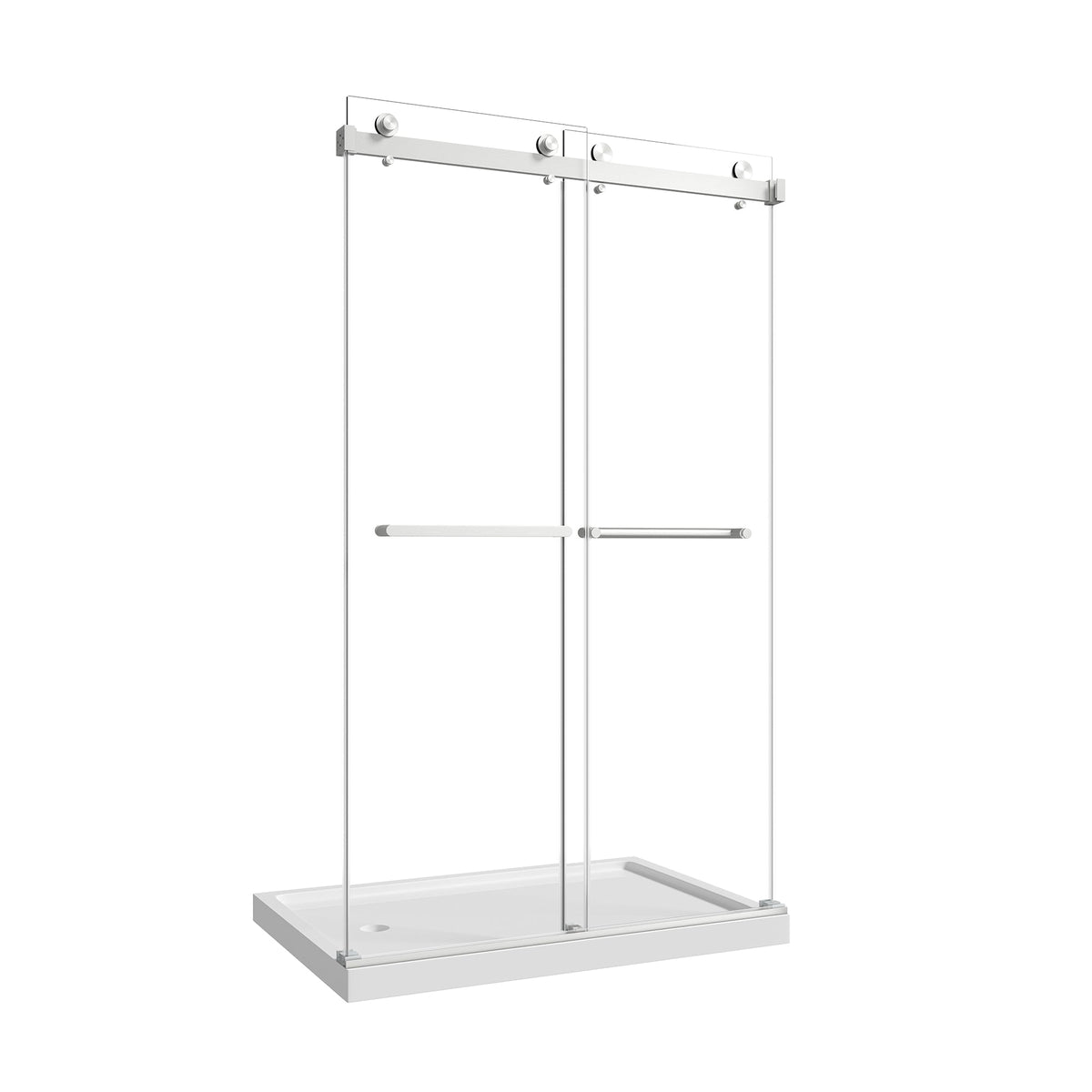 Brushed Nickel Double Bypass Sliding Shower Door