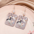 Chinese Crane Flower Dangle Earrings – 3D Printed Acrylic
