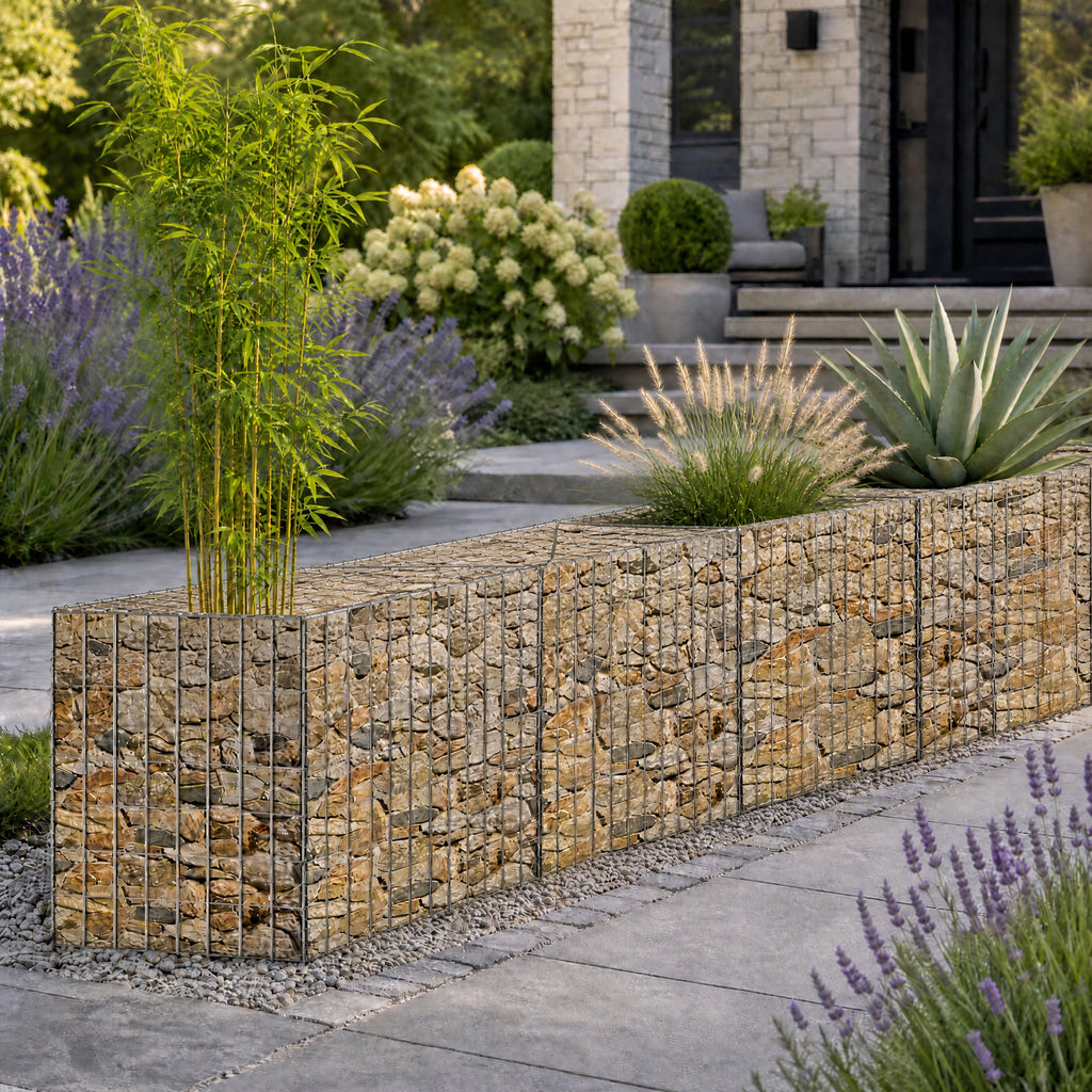 Galvanized Steel Tall Gabion Basket with Multiple Compartments - Steel