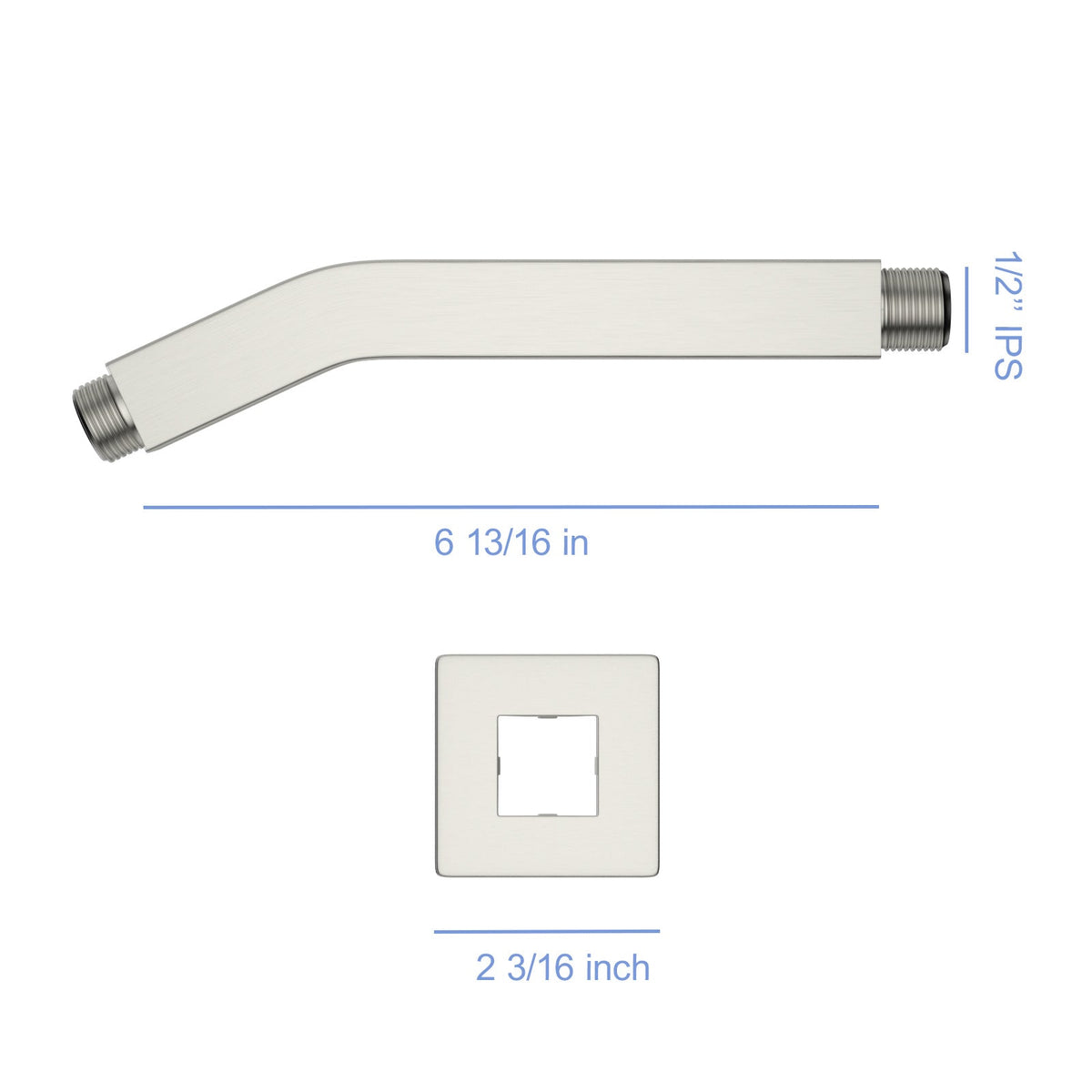 Brushed Nickel Shower Arm with Flange