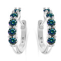 Colorful Five-Stone Moissanite Hoop Earrings in Sterling Silver