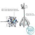 Six-Prong Round Moissanite Solitaire Stud Earrings