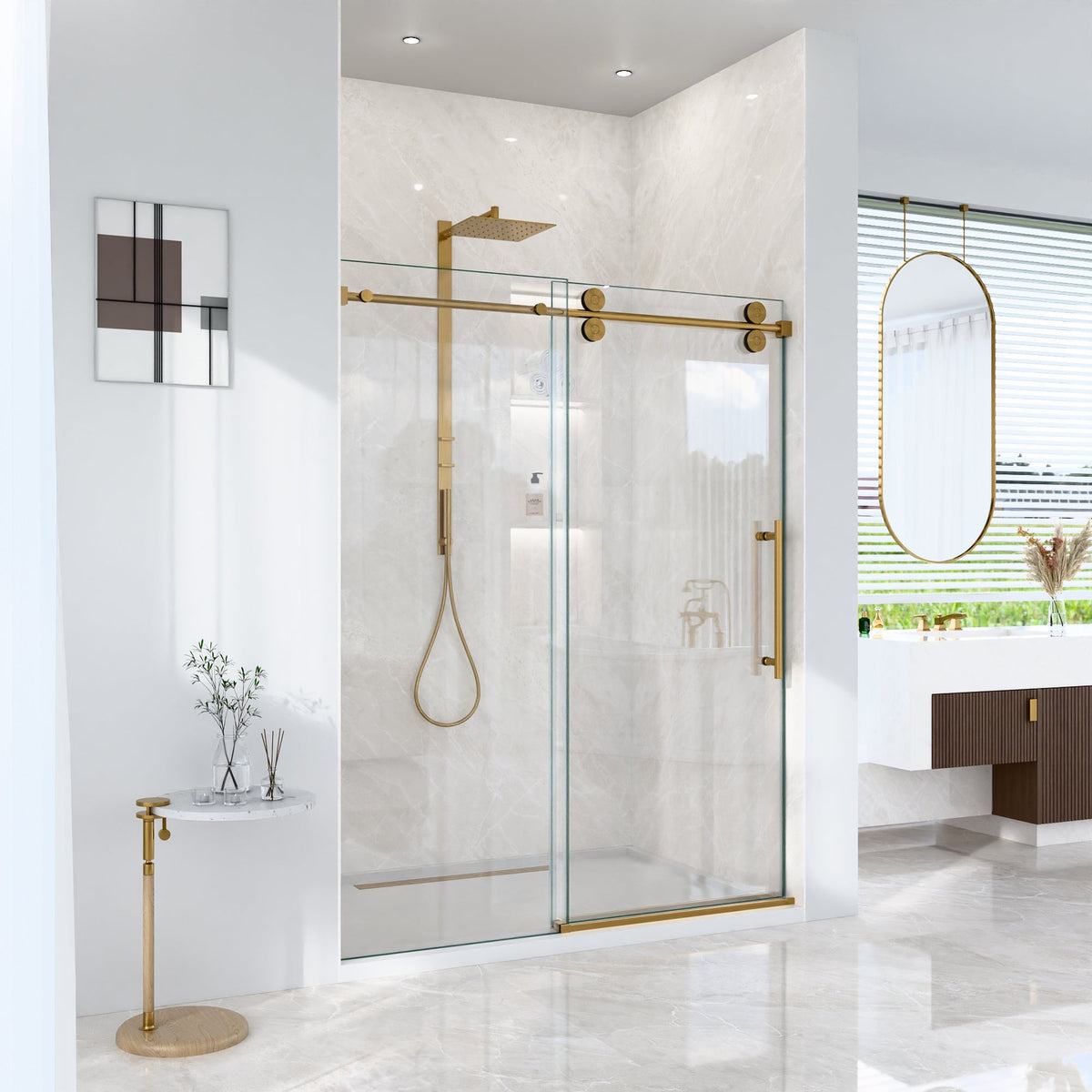 Frameless Single Sliding Shower Door