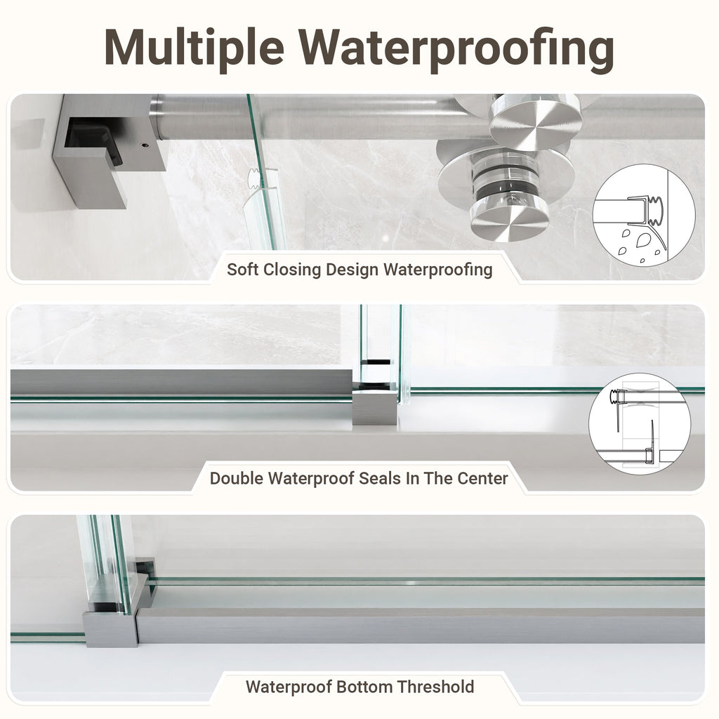 56"-60"W*72" H Frameless Single Sliding Shower Door