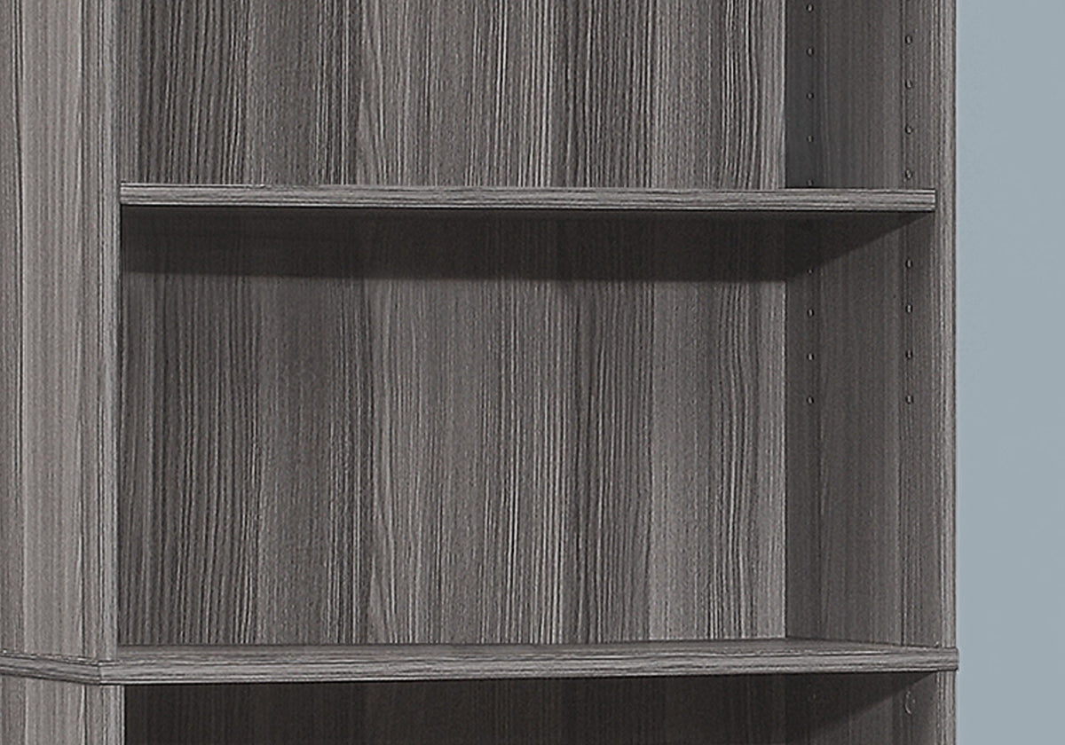 6-Tier Transitional Bookshelf with Adjustable Shelves - White, Dark Gray, Light Brown, Dark Brown