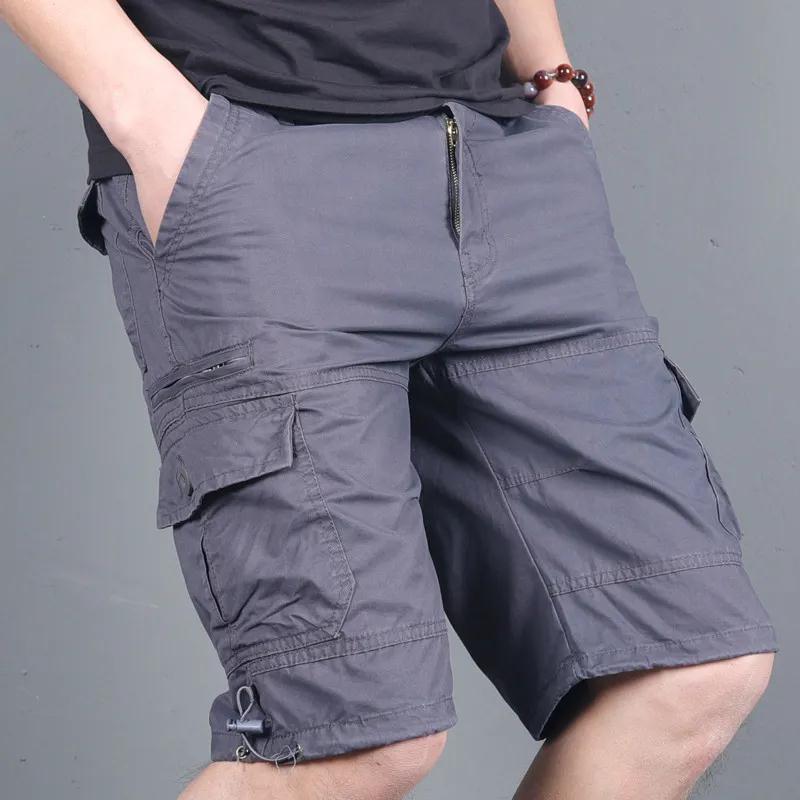 Cross-Border Men's Shorts Summer Outdoor Solid Color Cargo Shorts Loose Casual Multi-Pocket Shorts Wholesale