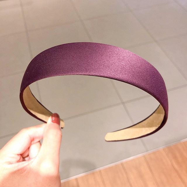 1PC Plastic Fashion Canvas Wide Headband Hair Band Headwear Bezel Hair Accessories For Woman Satin Covered Resin Hairbands Gorgeous Hair Accessories For Women