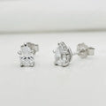 Pear Moissanite Stud Earrings in Sterling Silver