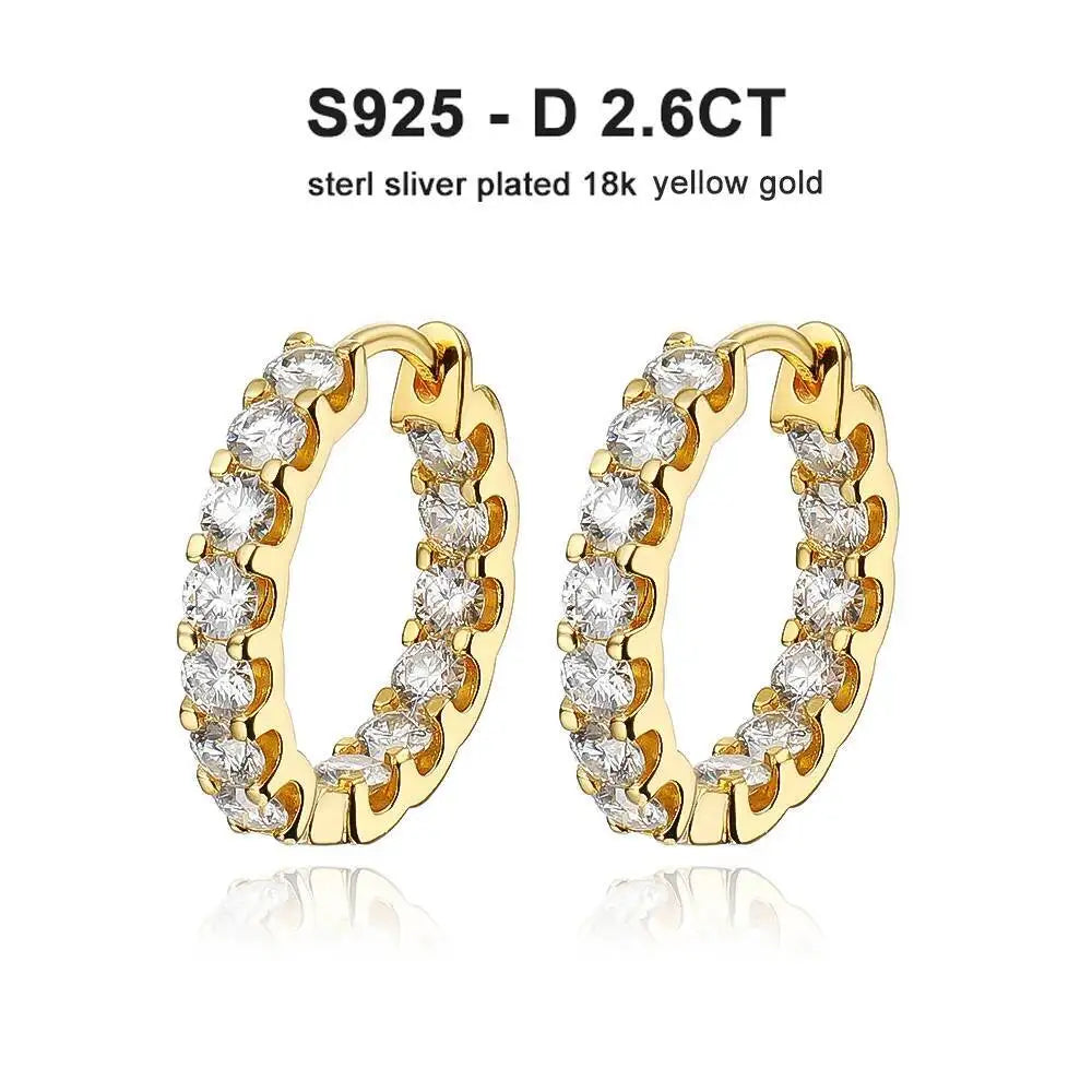Round Moissanite Hoop Earrings in Sterling Silver