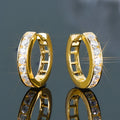 Moissanite Channel-Style Huggie Hoop Earrings in Silver