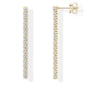 Moissanite Tennis Chain Drop Earrings in Sterling Silver