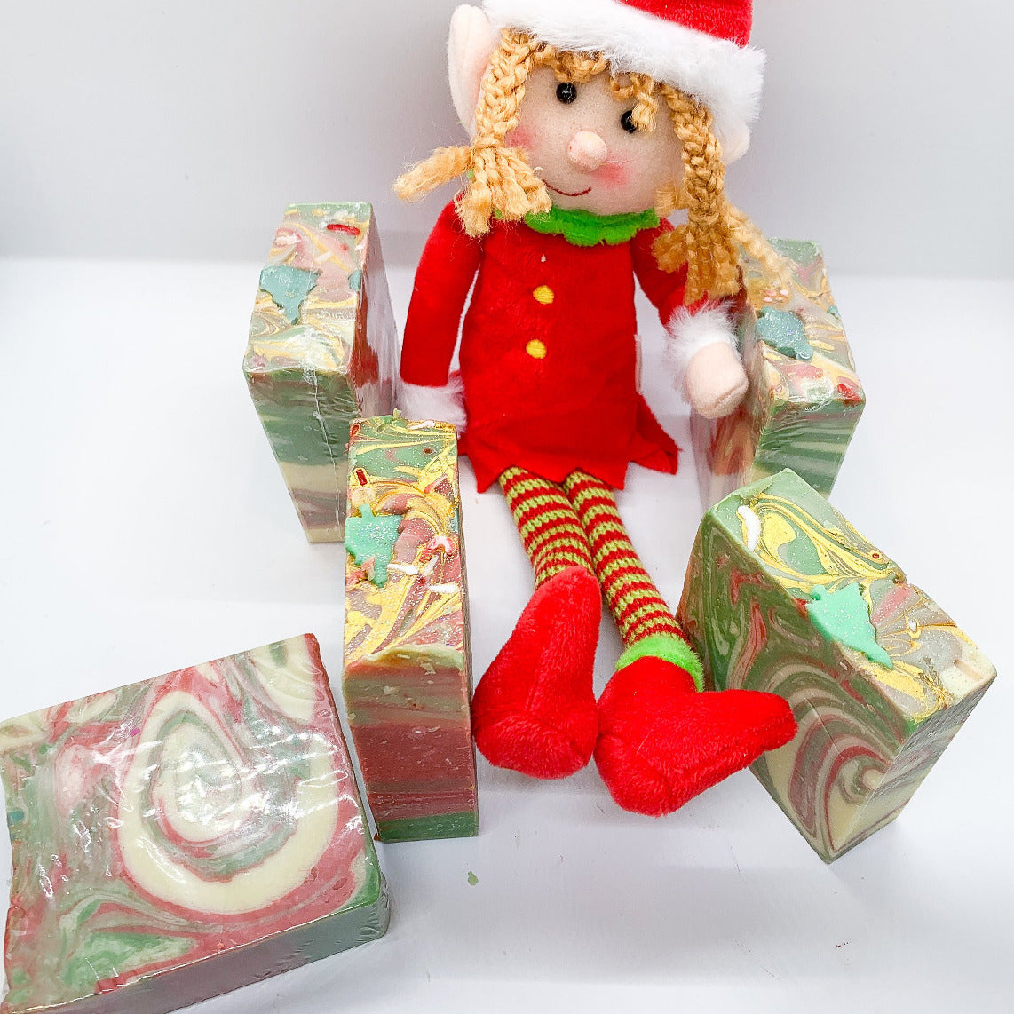 Limited Edition Christmas Tree Vegan Soap 5-6oz Handcrafted Holiday Scented Stocking Stuffer