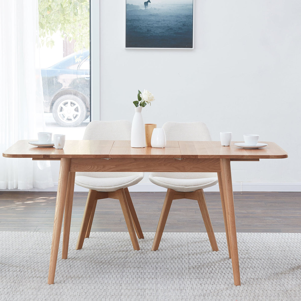 Natural Solid Oak Round Dining Table