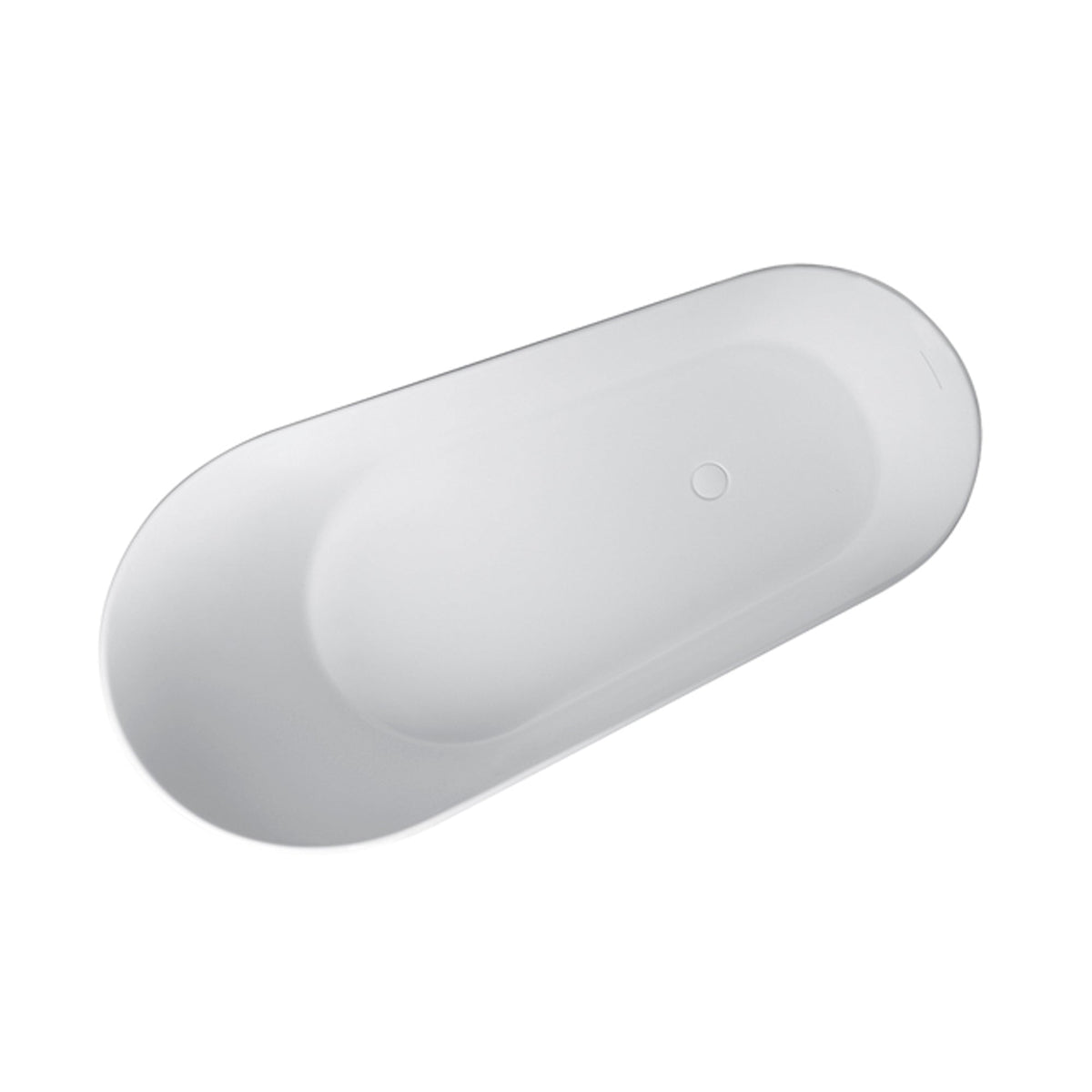 67 Inch Solid Surface Oval Shape Soaking Bathtub