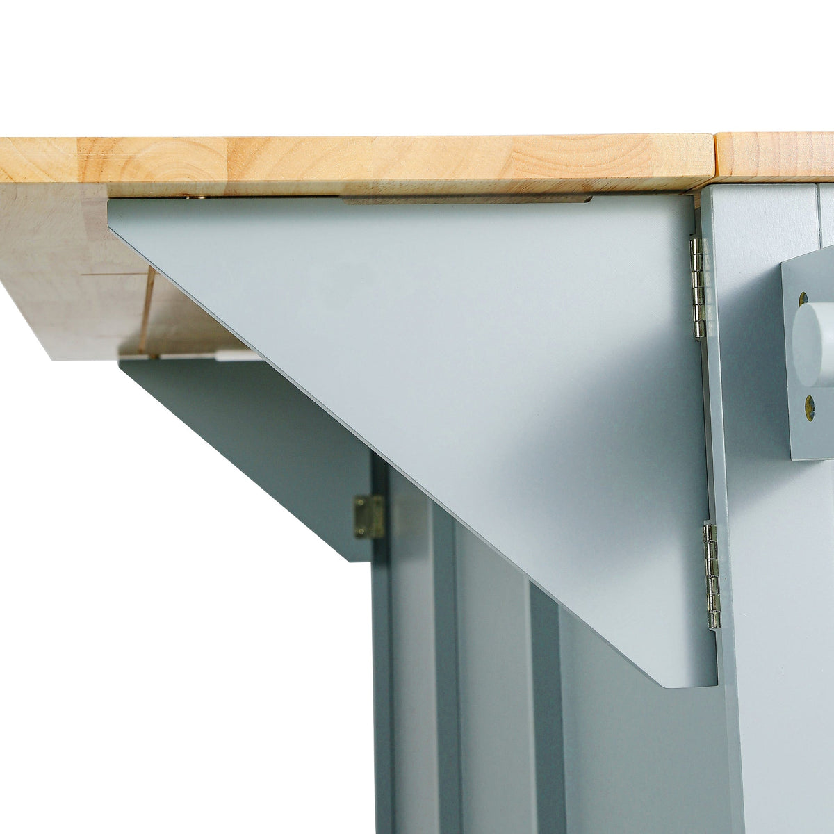 Kitchen Cart with Rubberwood Drop-Leaf Countertop - Blue or White