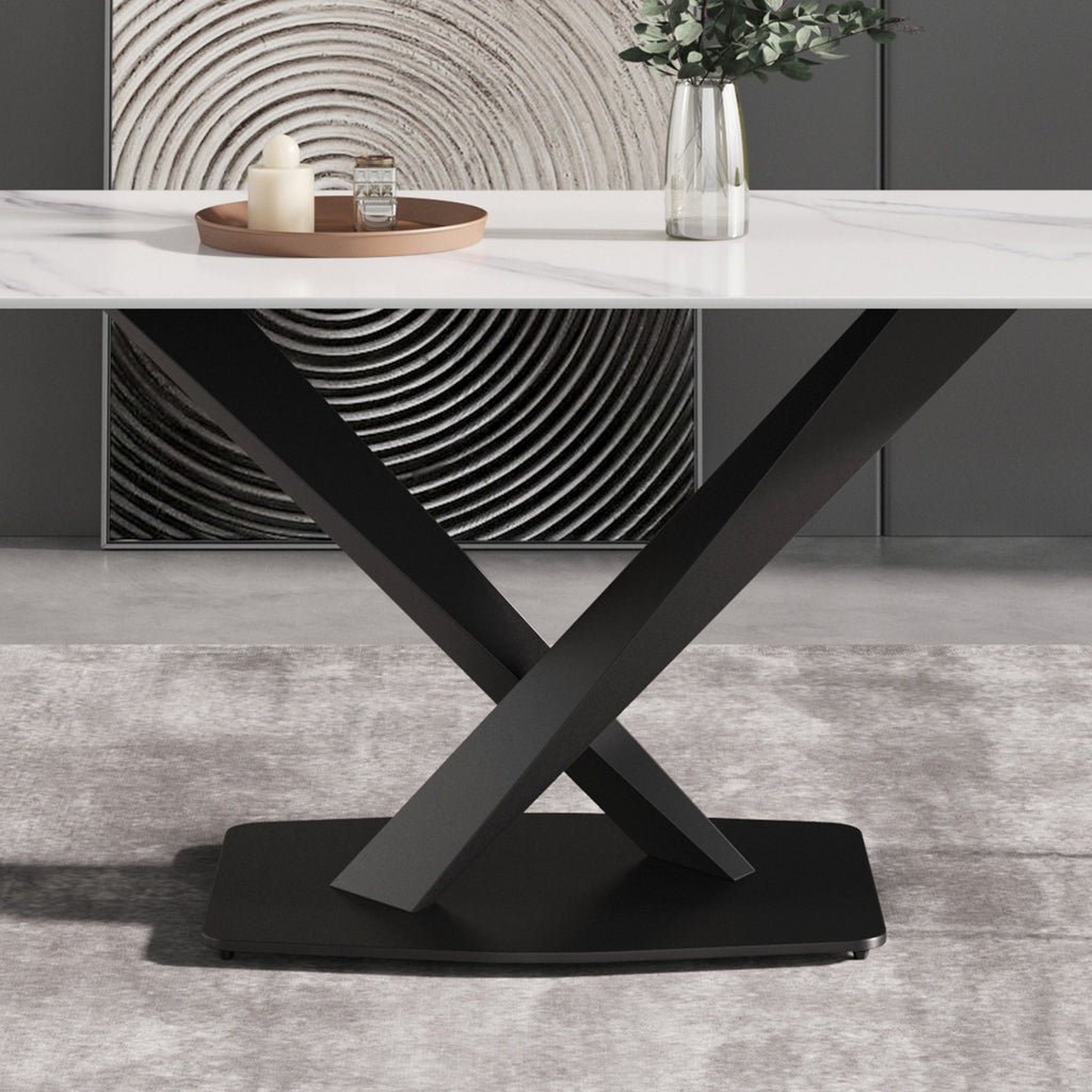63-Inch Modern Artificial Stone Dining Table