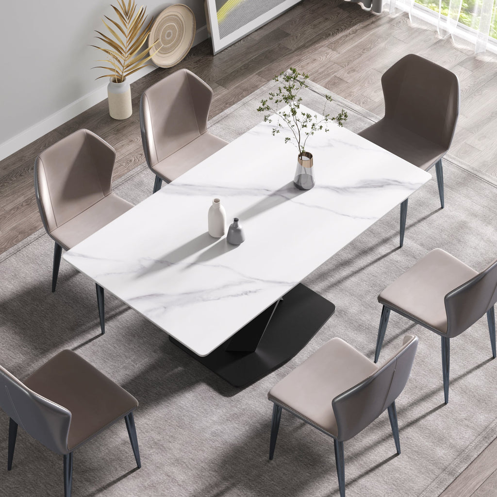 63-Inch Modern Artificial Stone Dining Table
