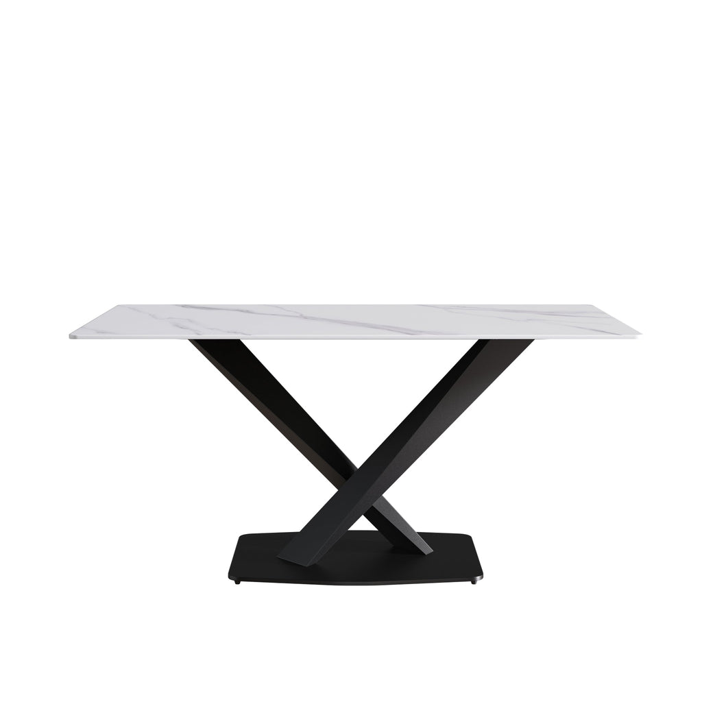63-Inch Modern Artificial Stone Dining Table