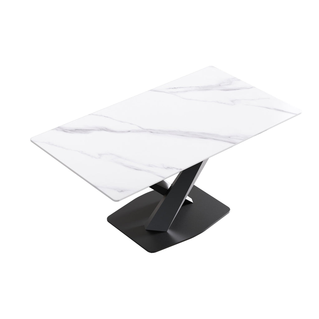 63-Inch Modern Artificial Stone Dining Table