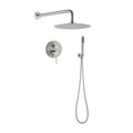 10" Brushed Nickel Round Rain Shower Head and Handheld Shower Head Set