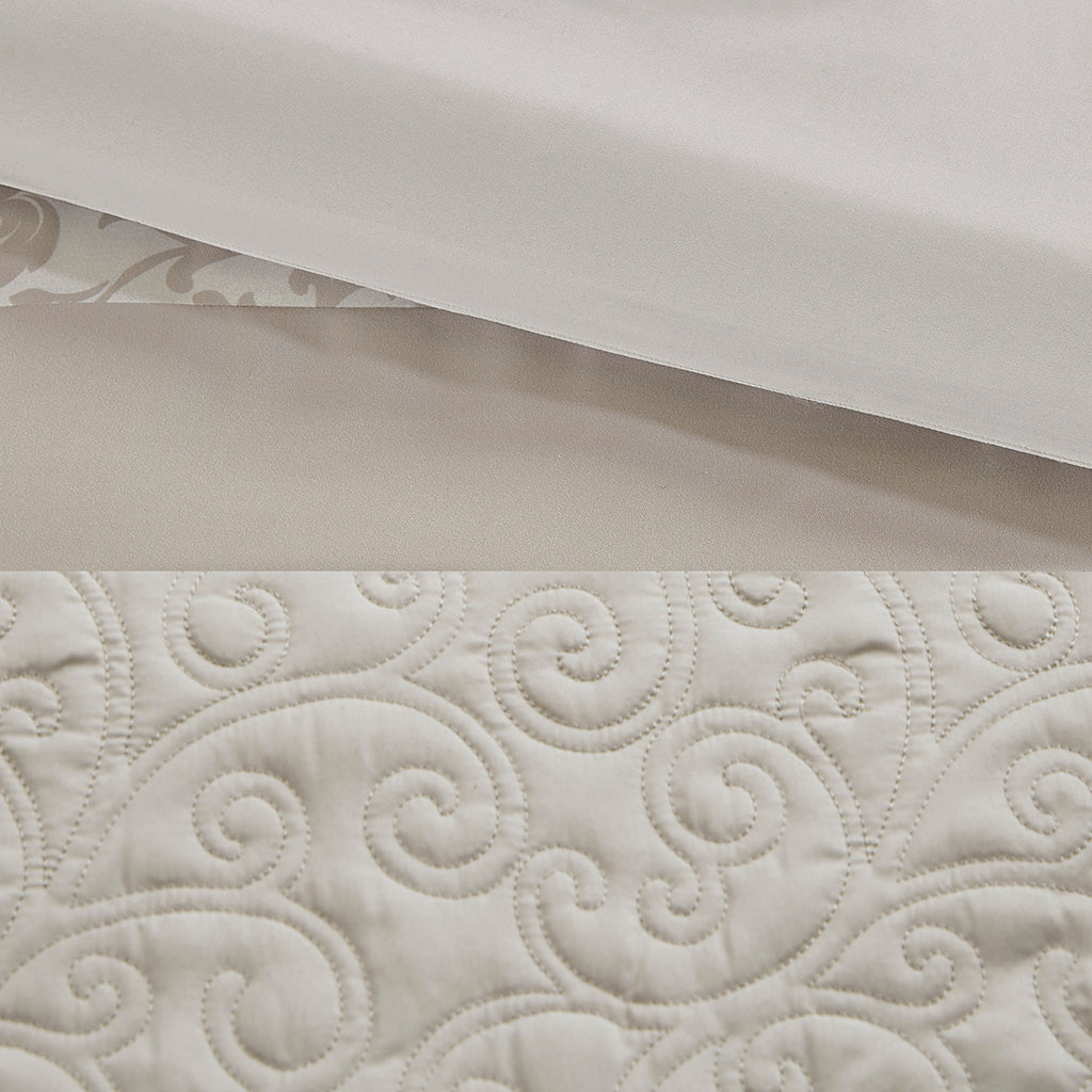 Embroidered 8 Piece Comforter Set - Neutral Queen