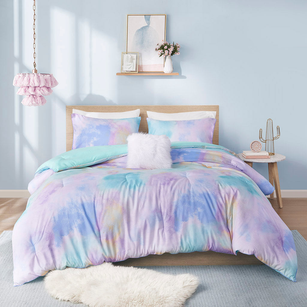Twin/Twin XL Watercolor Tie Dye Printed Comforter Set