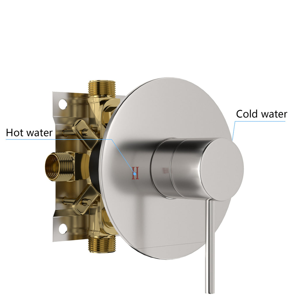 Brushed Nickel Shower Faucet Set with 10-Inch Rainfall Shower Head