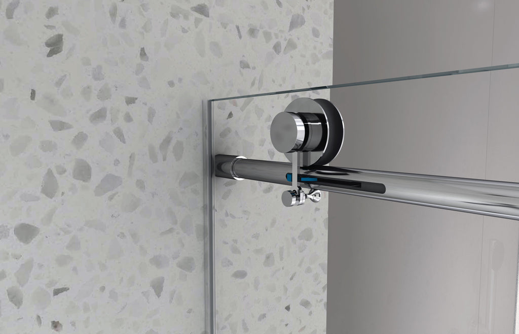 Brushed Nickel Frameless Shower Door