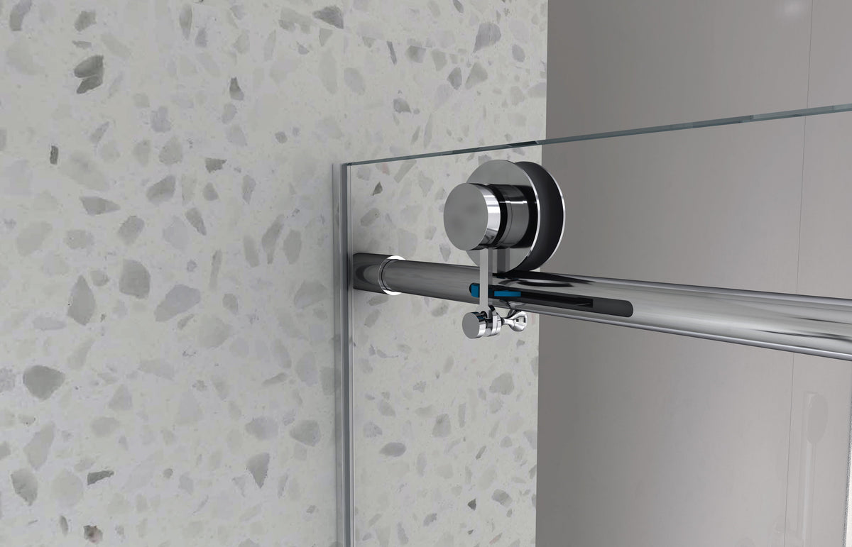 Brushed Nickel Frameless Shower Door